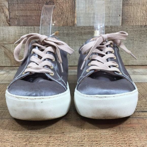 J/Slides NYC Gray Lace Up Sneakers Womens 7 Comfort Shoes Walking - Picture 2 of 13